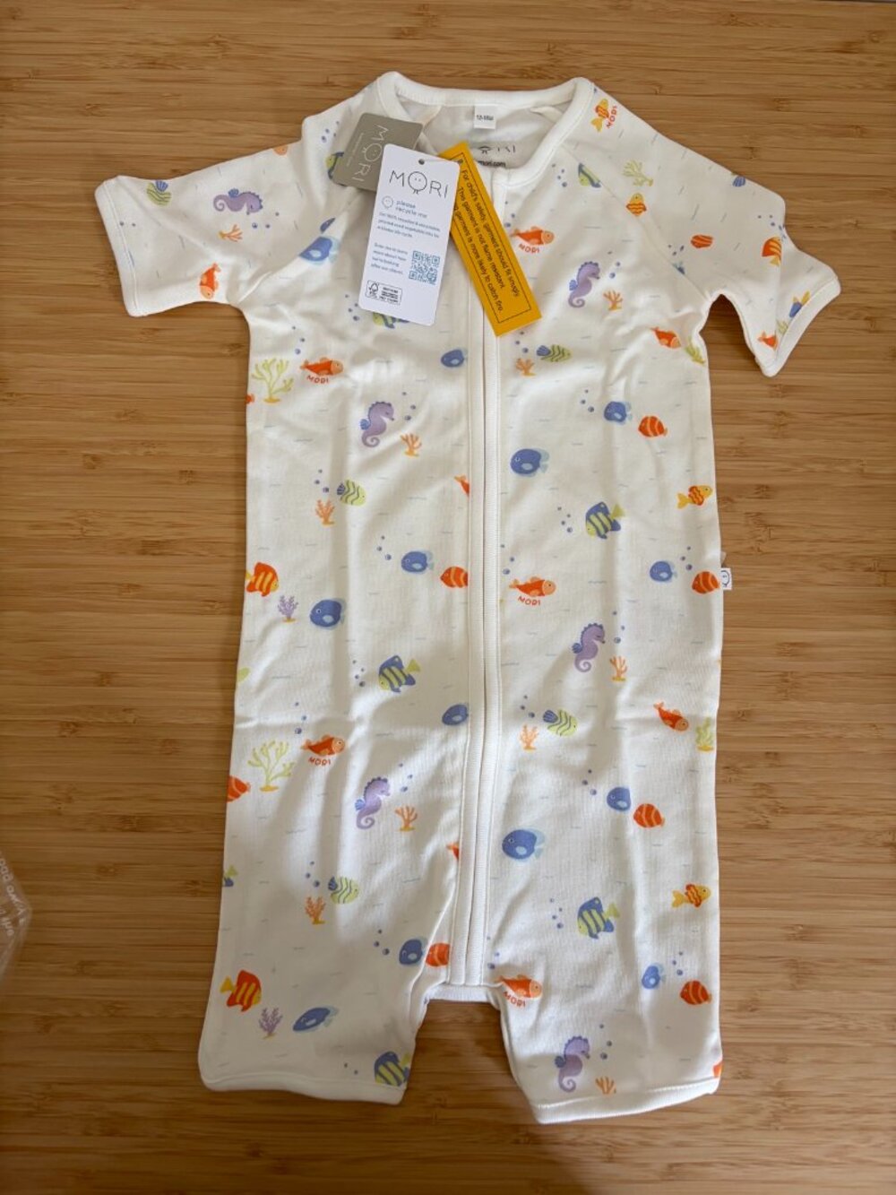 MORI Little Fish Zip Romper 12-18M – New with Tags